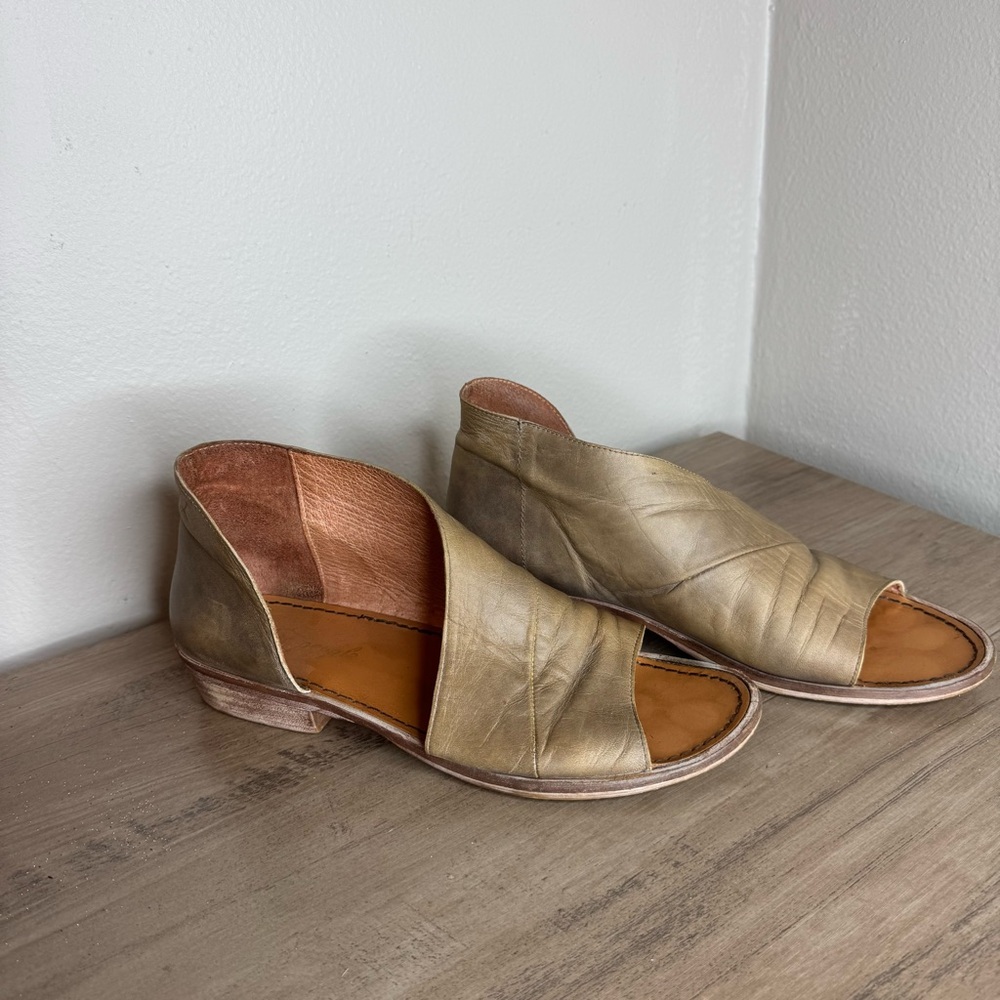Free People Monte Blanc Sandals Gold Leather